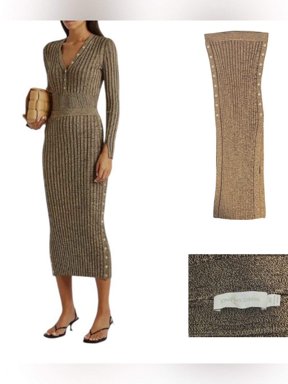 Jonathan Simkhai Ashton Ribbed Knit Midi Skirt